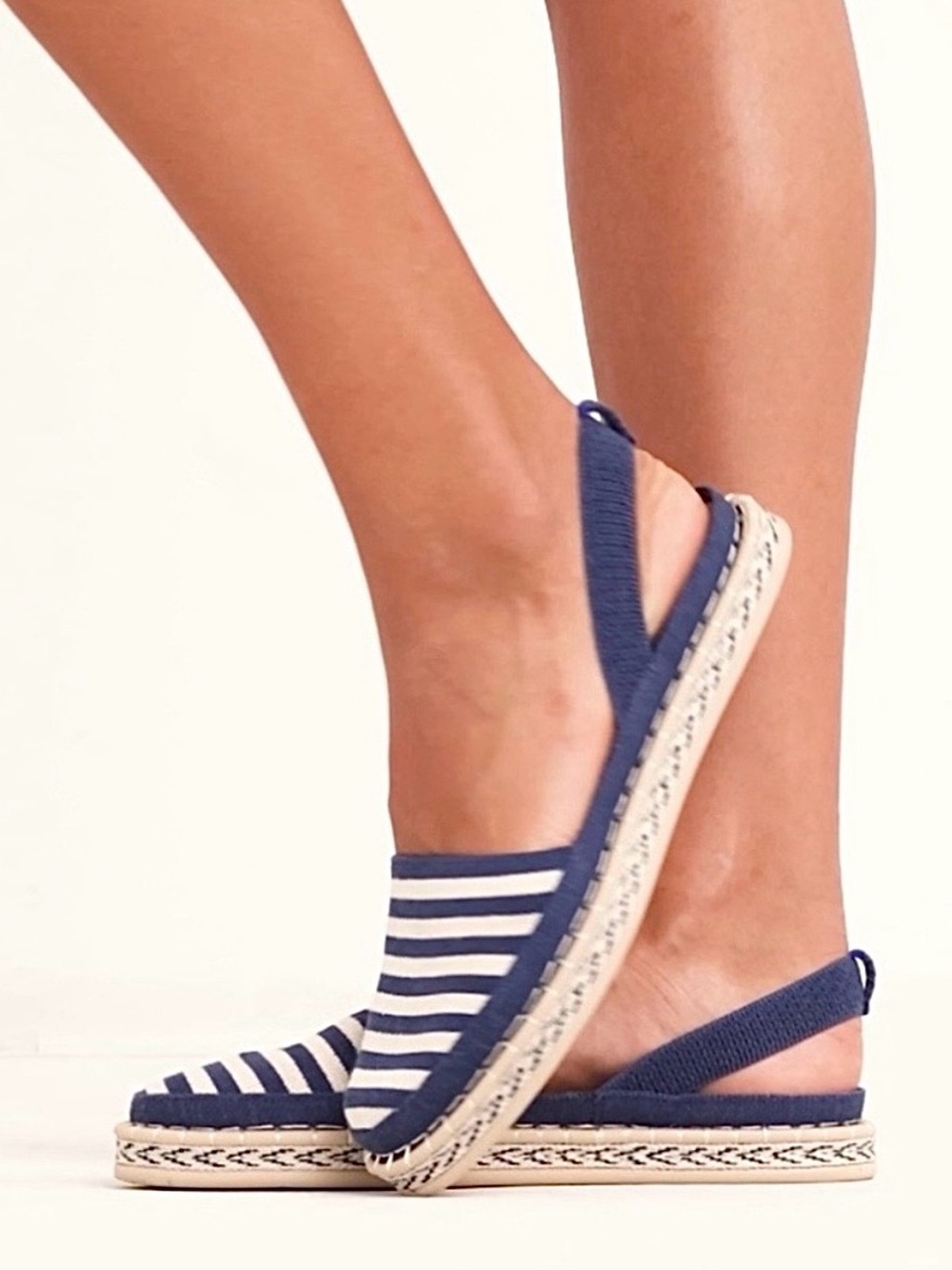 Rothy’s The D’Orsay Deep Sea Stripe Espadrille Sandals